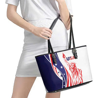 Fourth Of July USA Leather Tote Bag American Dream - Statue Of Liberty