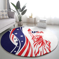 Fourth Of July USA Round Carpet American Dream - Statue Of Liberty