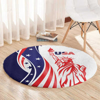 Fourth Of July USA Round Carpet American Dream - Statue Of Liberty