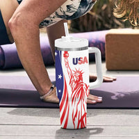 Fourth Of July USA Tumbler With Handle American Dream - Statue Of Liberty