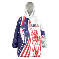 Fourth Of July USA Wearable Blanket Hoodie American Dream - Statue Of Liberty