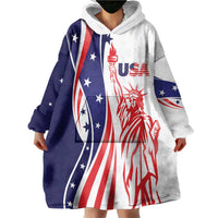 Fourth Of July USA Wearable Blanket Hoodie American Dream - Statue Of Liberty