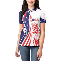 Fourth Of July USA Women Polo Shirt American Dream - Statue Of Liberty