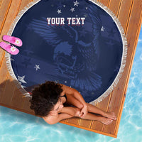 Personalized Fourth Of July USA Beach Blanket The Stars and Eagle