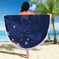 Personalized Fourth Of July USA Beach Blanket The Stars and Eagle