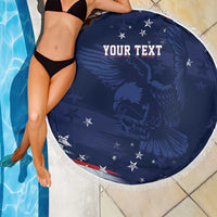 Personalized Fourth Of July USA Beach Blanket The Stars and Eagle