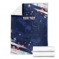 Personalized Fourth Of July USA Blanket The Stars and Eagle