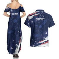 Personalized Fourth Of July USA Couples Matching Summer Maxi Dress and Hawaiian Shirt The Stars and Eagle