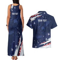 Personalized Fourth Of July USA Couples Matching Tank Maxi Dress and Hawaiian Shirt The Stars and Eagle