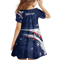 Personalized Fourth Of July USA Family Matching Short Sleeve Bodycon Dress and Hawaiian Shirt The Stars and Eagle