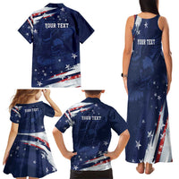 Personalized Fourth Of July USA Family Matching Tank Maxi Dress and Hawaiian Shirt The Stars and Eagle