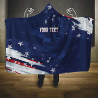 Personalized Fourth Of July USA Hooded Blanket The Stars and Eagle