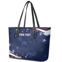 Personalized Fourth Of July USA Leather Tote Bag The Stars and Eagle