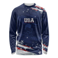 Personalized Fourth Of July USA Long Sleeve Shirt The Stars and Eagle