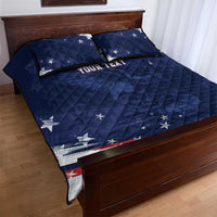 Personalized Fourth Of July USA Quilt Bed Set The Stars and Eagle