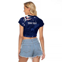 Personalized Fourth Of July USA Raglan Cropped T Shirt The Stars and Eagle