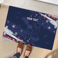 Personalized Fourth Of July USA Rubber Doormat The Stars and Eagle