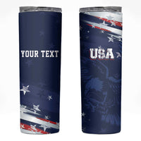 Personalized Fourth Of July USA Skinny Tumbler The Stars and Eagle