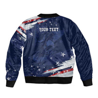 Personalized Fourth Of July USA Sleeve Zip Bomber Jacket The Stars and Eagle