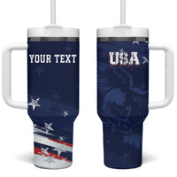 Personalized Fourth Of July USA Tumbler With Handle The Stars and Eagle