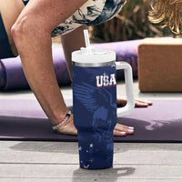 Personalized Fourth Of July USA Tumbler With Handle The Stars and Eagle