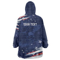 Personalized Fourth Of July USA Wearable Blanket Hoodie The Stars and Eagle