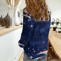 Personalized Fourth Of July USA Women Casual Shirt The Stars and Eagle
