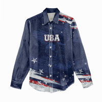 Personalized Fourth Of July USA Women Casual Shirt The Stars and Eagle