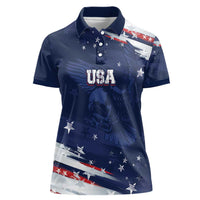 Personalized Fourth Of July USA Women Polo Shirt The Stars and Eagle
