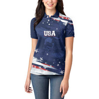 Personalized Fourth Of July USA Women Polo Shirt The Stars and Eagle