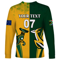 Personalised Australia Mix South Africa Rugby Long Sleeve Shirt Wallabies And Springboks - Champions Special Ver - Wonder Print Shop