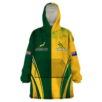 Personalised Australia Mix South Africa Rugby Wearable Blanket Hoodie Wallabies And Springboks - Champions Special Ver - Wonder Print Shop