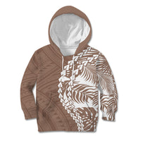 Polynesian Pride Kid Hoodie Polynesia Tribal - Tropical Brown - Wonder Print Shop