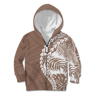 Polynesian Pride Kid Hoodie Polynesia Tribal - Tropical Brown - Wonder Print Shop