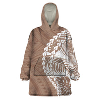 Polynesian Pride Wearable Blanket Hoodie Polynesia Tribal - Tropical Brown - Wonder Print Shop