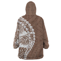 Polynesian Pride Wearable Blanket Hoodie Polynesia Tribal - Tropical Brown - Wonder Print Shop