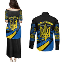 Ukraine Couples Matching Puletasi Dress and Long Sleeve Button Shirts Independence Slava Ukraini "Battle Angel" LT7 - Wonder Print Shop