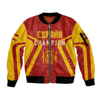Personalised Spain Football Sleeve Zip Bomber Jacket World Cup Campeona 2023 La Roja - Wonder Print Shop