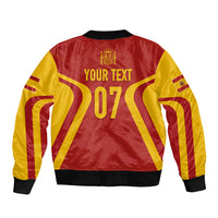 Personalised Spain Football Sleeve Zip Bomber Jacket World Cup Campeona 2023 La Roja - Wonder Print Shop