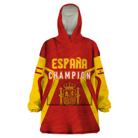Personalised Spain Football Wearable Blanket Hoodie World Cup Campeona 2023 La Roja - Wonder Print Shop