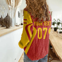 Personalised Spain Football Women Casual Shirt World Cup Campeona 2023 La Roja - Wonder Print Shop