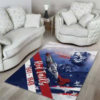 Tuskegee Airmen Red Tails Area Rug Straighten Up and Fly Right - Blue White - Wonder Print Shop
