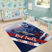 Tuskegee Airmen Red Tails Area Rug Straighten Up and Fly Right - Blue White - Wonder Print Shop