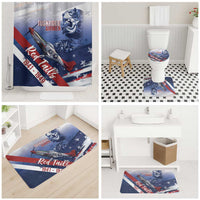 Tuskegee Airmen Red Tails Bathroom Set Straighten Up and Fly Right - Blue White - Wonder Print Shop