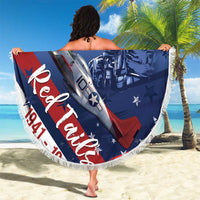 Tuskegee Airmen Red Tails Beach Blanket Straighten Up and Fly Right - Blue White - Wonder Print Shop