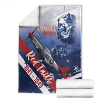 Tuskegee Airmen Red Tails Blanket Straighten Up and Fly Right - Blue White - Wonder Print Shop
