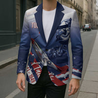 Tuskegee Airmen Red Tails Blazer Straighten Up and Fly Right - Blue White - Wonder Print Shop