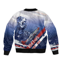 Tuskegee Airmen Red Tails Bomber Jacket Straighten Up and Fly Right - Blue White - Wonder Print Shop