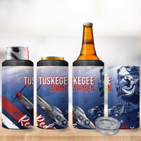 Tuskegee Airmen Red Tails 4 in 1 Can Cooler Tumbler Straighten Up and Fly Right - Blue White - Wonder Print Shop