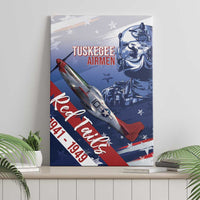Tuskegee Airmen Red Tails Canvas Wall Art Straighten Up and Fly Right - Blue White - Wonder Print Shop